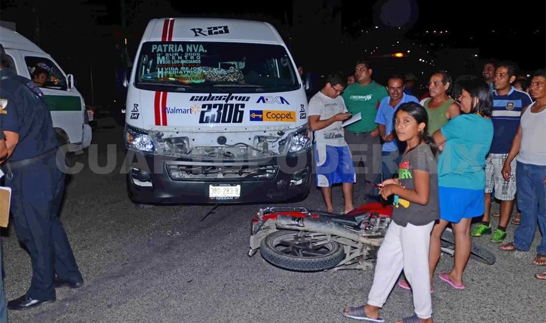 El accidente se registró por corte de circulación en el cruce de calles en la colonia Patria Nueva, informó la Policía.