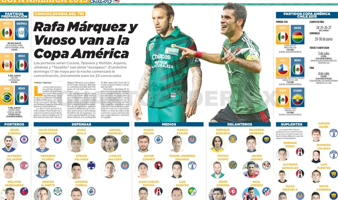 Rafa Márquez y Vuoso van a la Copa América