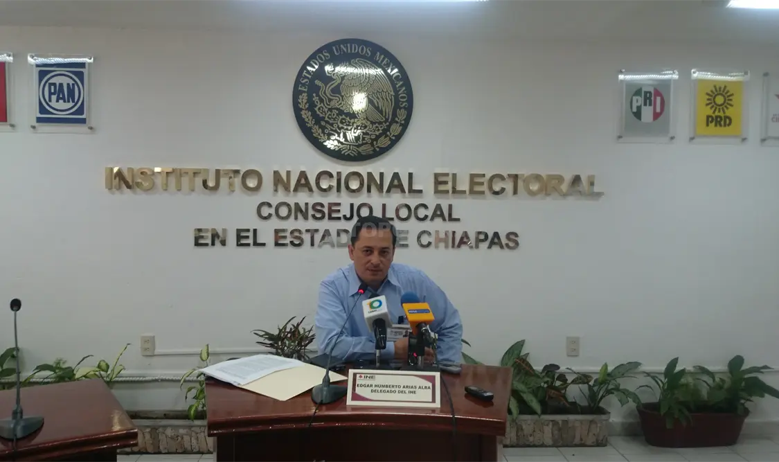 Edgar Humberto Arias Alba, delegado del INE en Chiapas. Jonathan Cervantes / CP