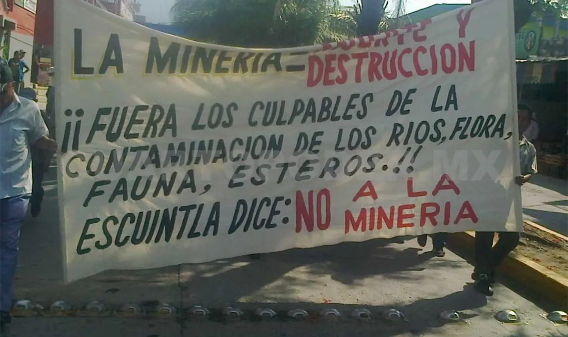 Protestan contra mineras