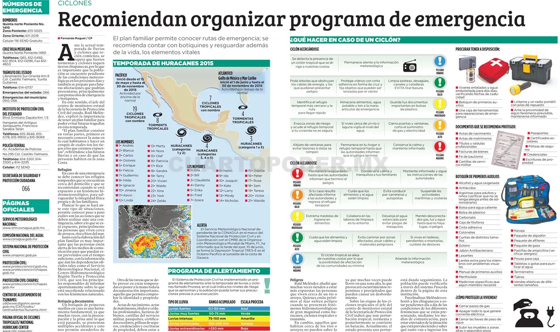 Recomiendan organizar programa de emergencia
