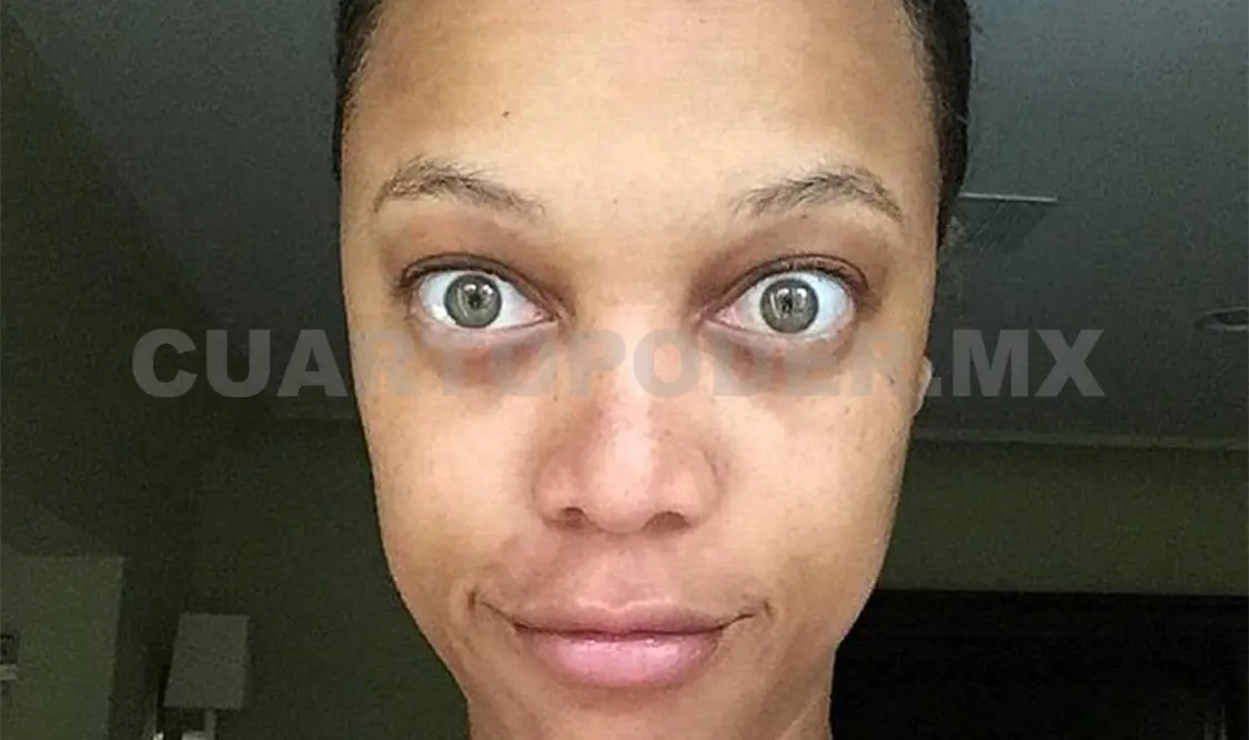 Modelo Tyra Banks sin maquillaje