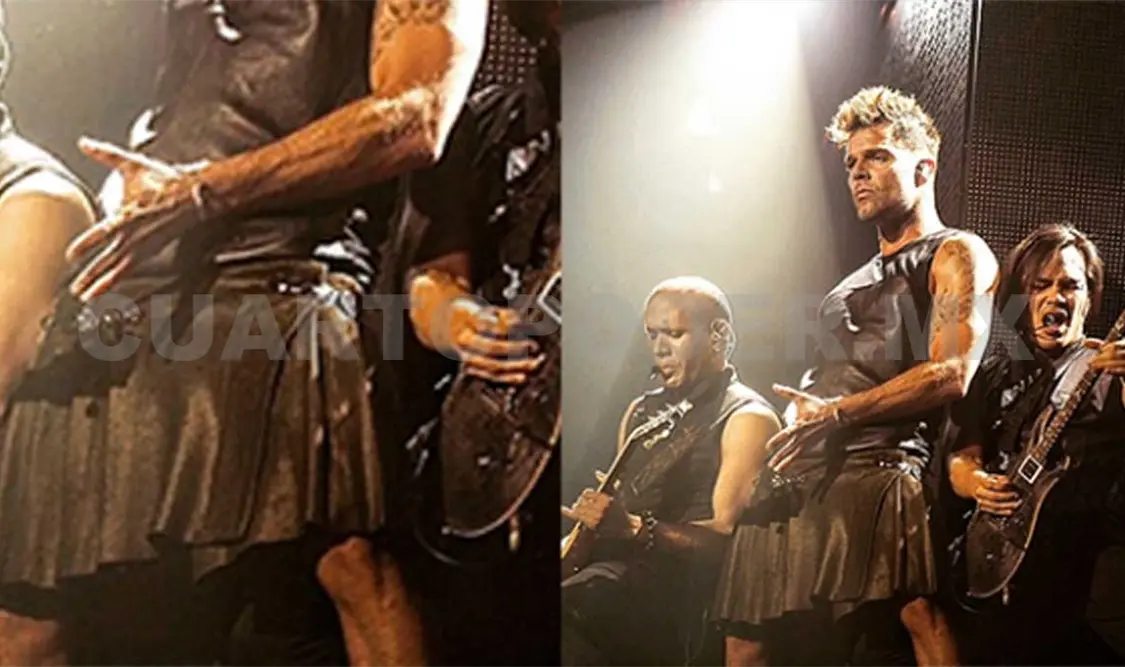 Ricky Martin usó falda en concierto