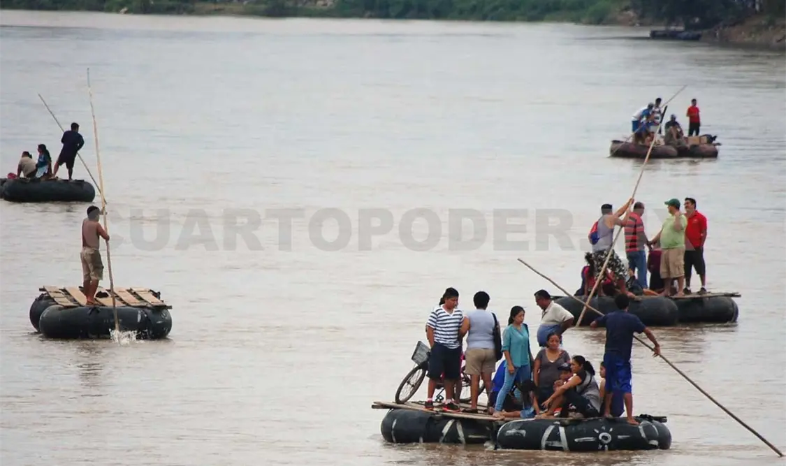 En la zona alta de Guatemala se han registrado abundantes lluvias lo cual provoca que de manera repentina el río Suchiate incremente su caudal. Ramón García / CP