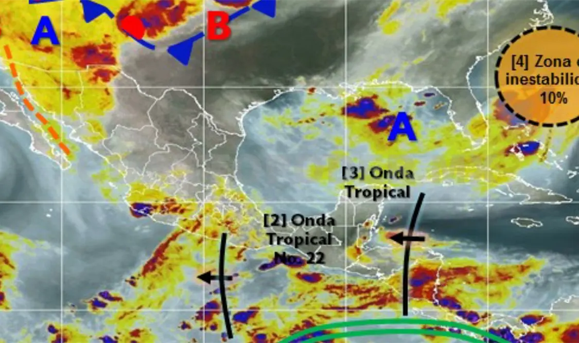 Autoridades de Protección Civil anunciaron que se refuerzan las medidas preventivas, ante lluvias fuertes por la Onda Tropical No. 23 en la entidad. Cortesía. CP