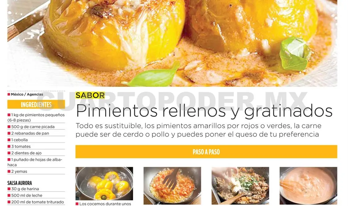 Pimientos rellenos y gratinados