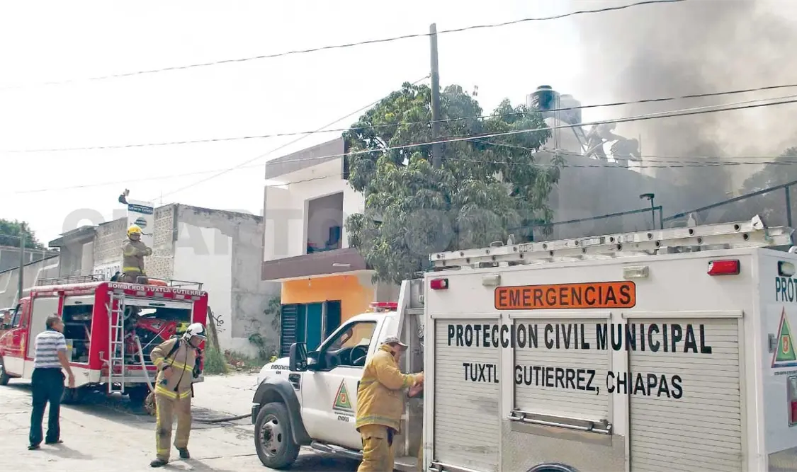 Fuego en casa cerrada