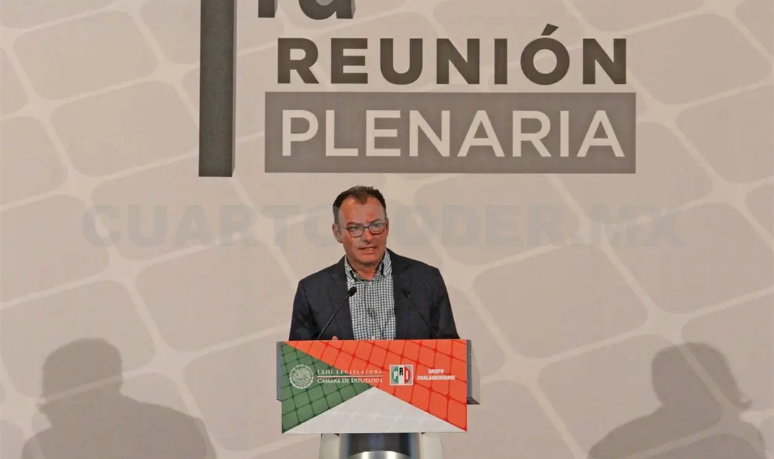 Videgaray Caso participó en la reunión plenaria de diputados del PRI y PVEM. NTX