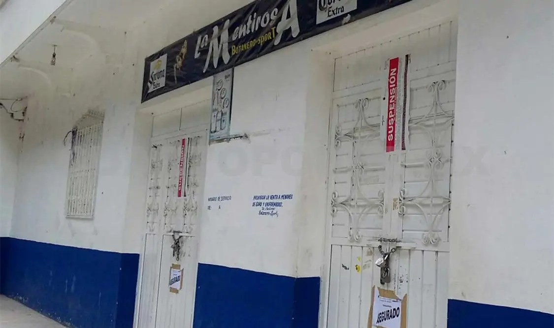Los locales asegurados fueron en Bochil. Cortesía