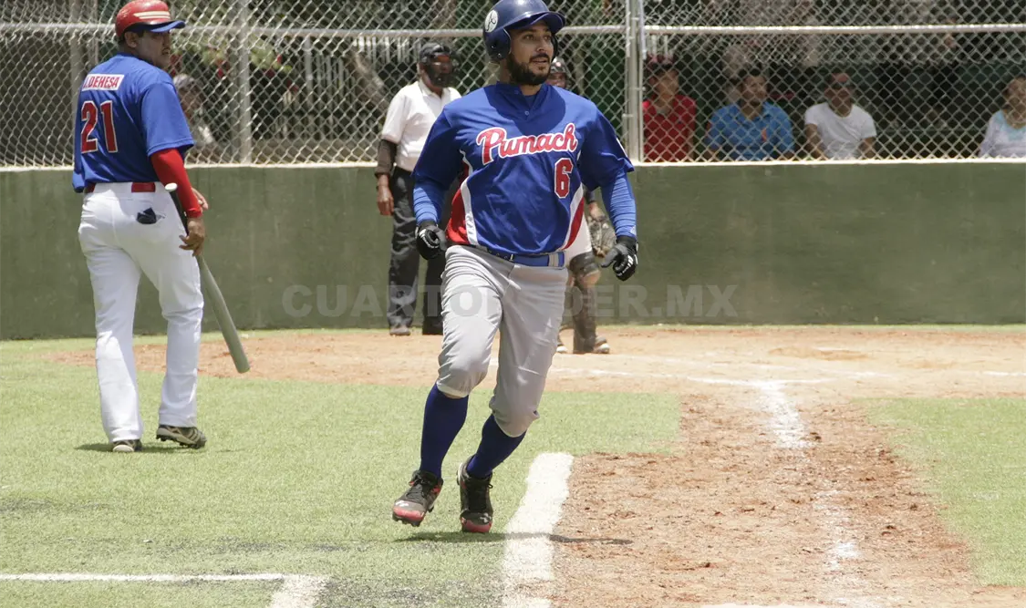 La novena de Pumach obtuvo en calidad de visitante su octavo juego ganado en acciones del campeonato de Softbol varonil de Segunda Fuerza. Alejandro Aguilar / CP