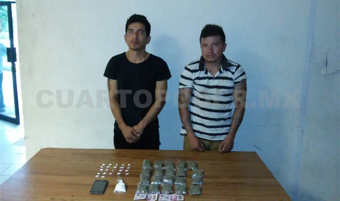 Fueron detenidos por comercializar cocaína y marihuana en el centro de Tapachula. Rafael Victorio / CP