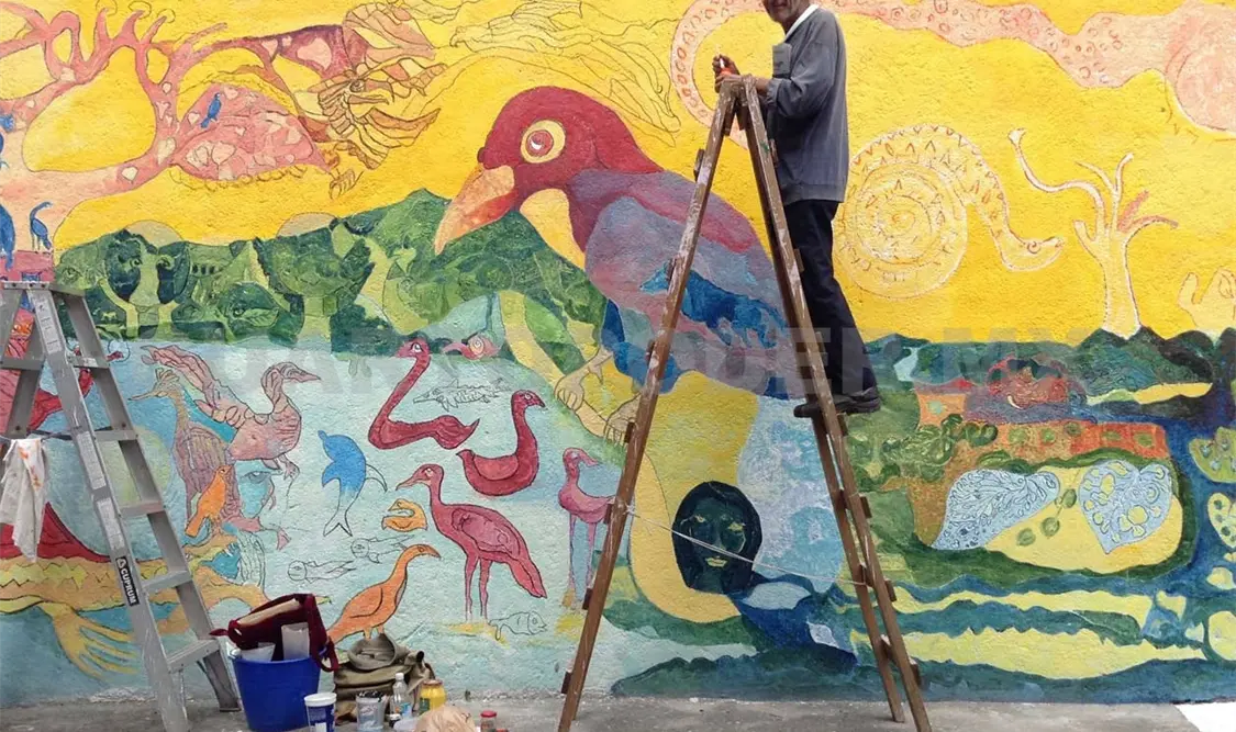 Mural en honor a Carlos Frey, pintado por Rafael Zamarripa. Noé Xicotencalt / CP