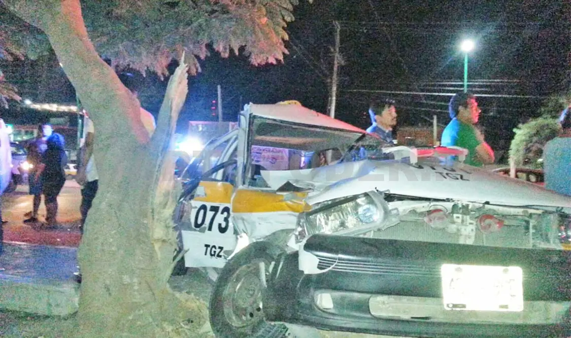 Chocan y se estrellan contra un árbol