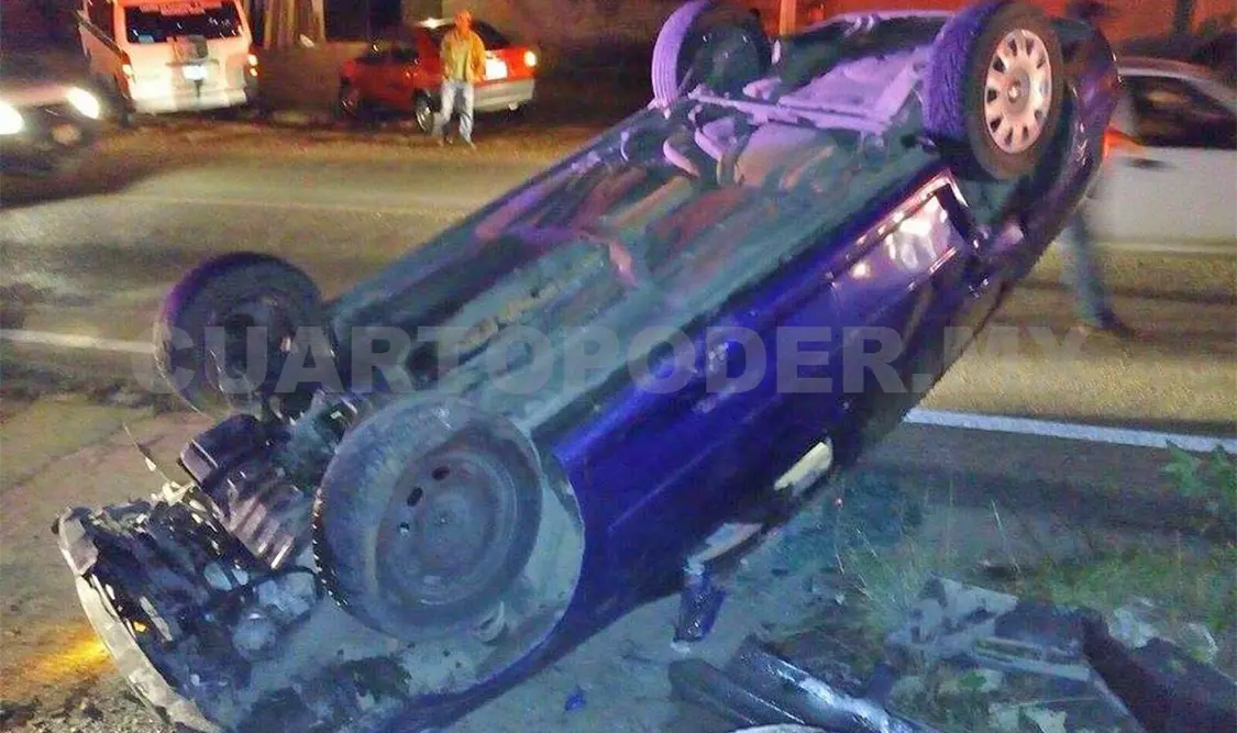 Lesionado en aparatoso accidente