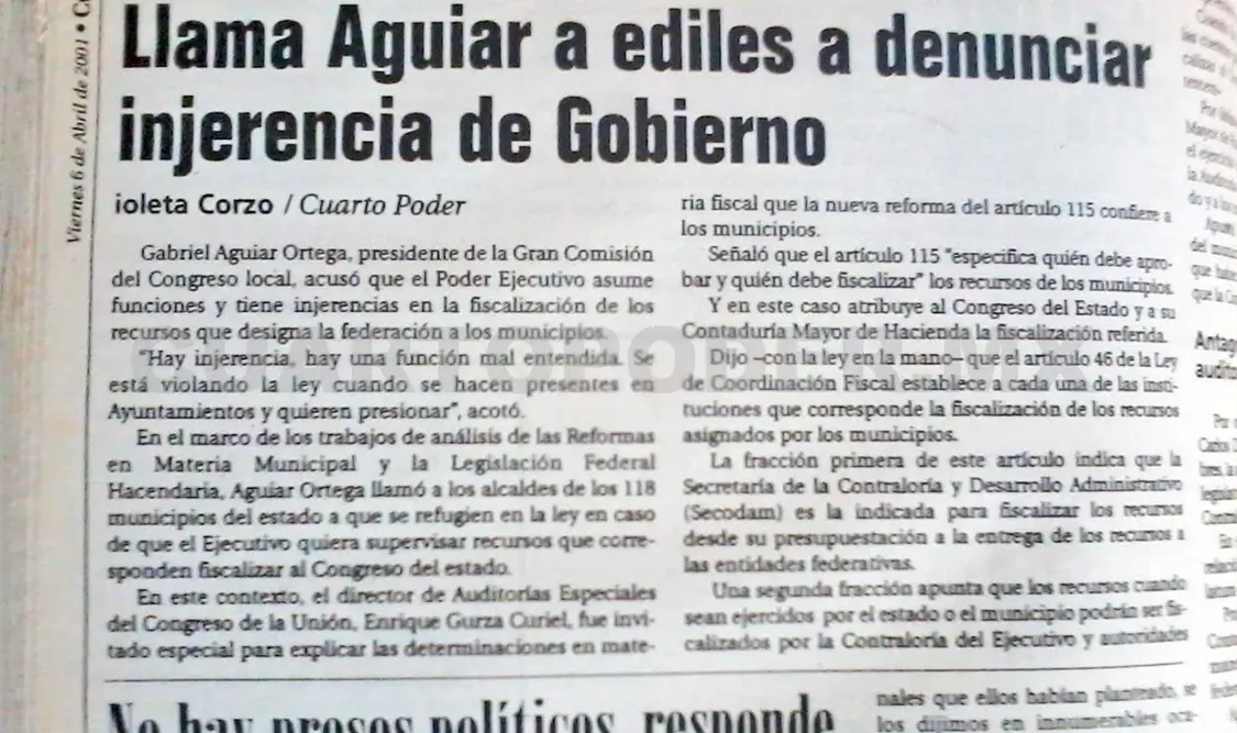 Siniestro pasado: Aguiar llama a ediles a denunciar acoso de Gobierno