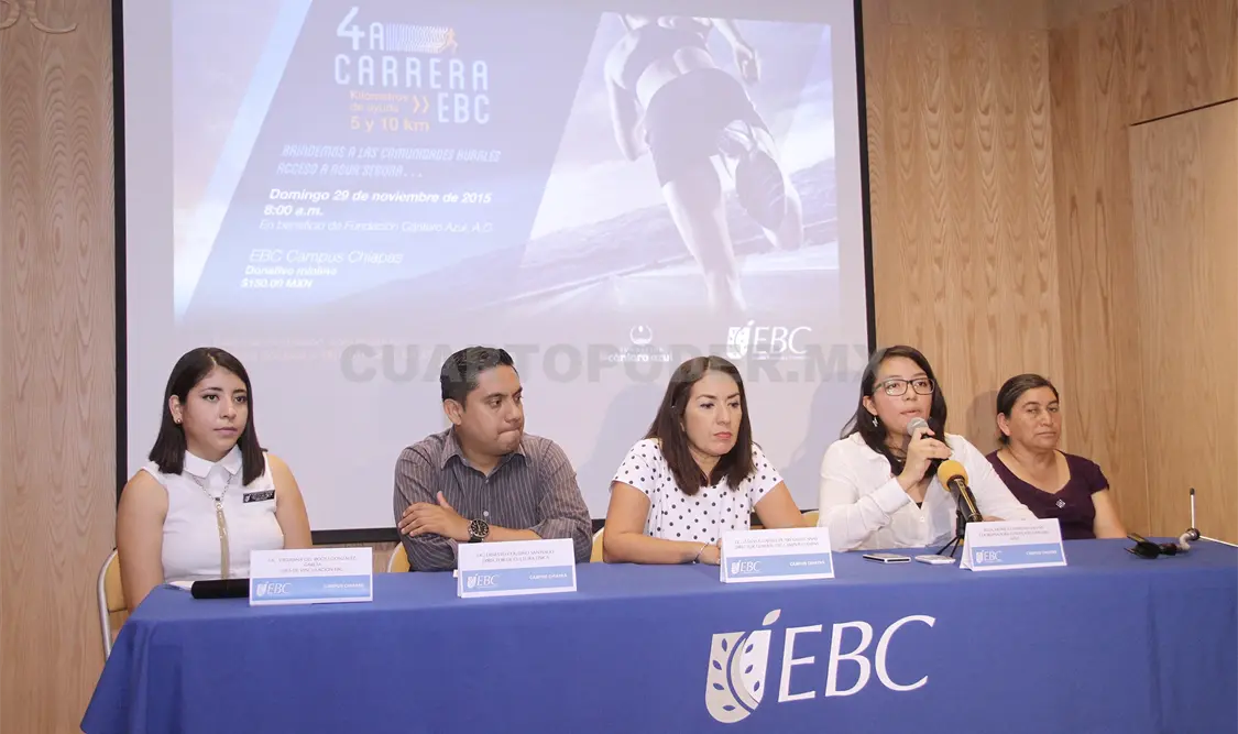 La Escuela Bancaria y Comercial de Tuxtla Gutiérrez y la Fundación Cántaro Azul, lanzaron la convocatoria de la 4ª carrera pedestre con causa.