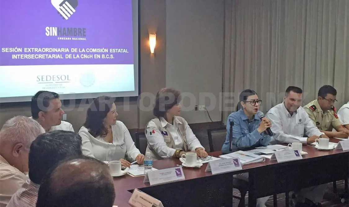 Reunión de la Comisión Estatal Intersecretarial de la Cruzada efectuada en BCS. NTX