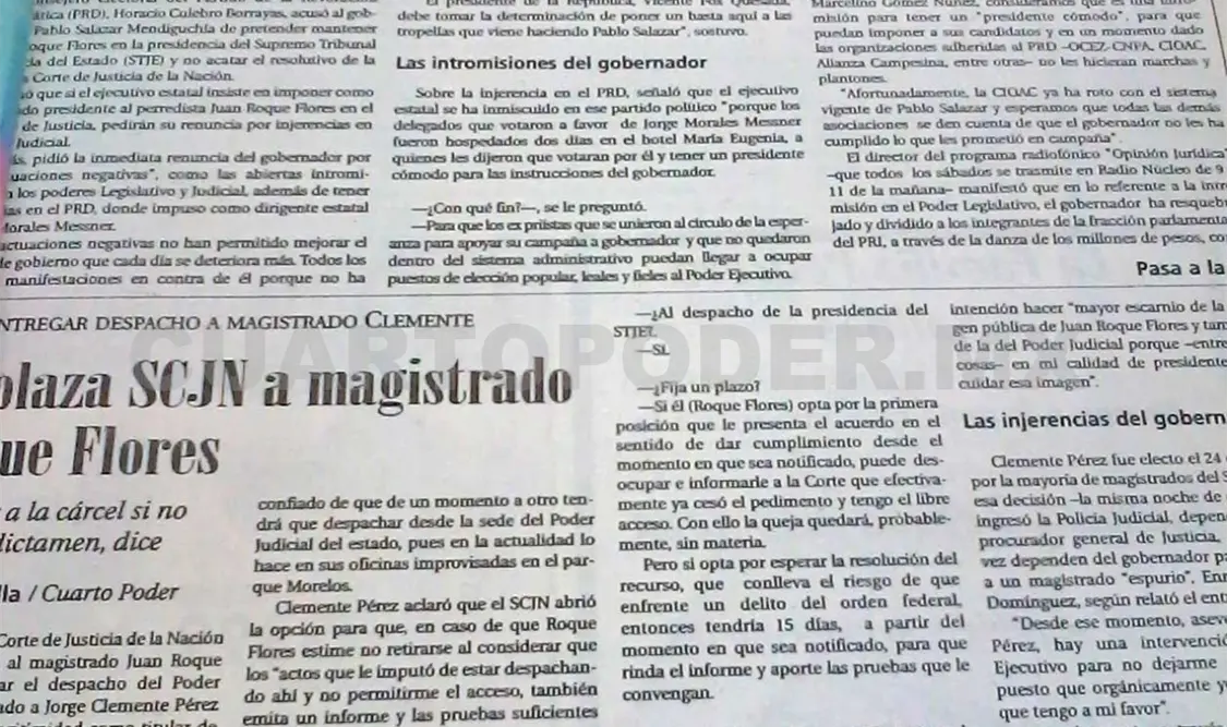 Siniestro pasado: Pretende gobernador imponer a Roque Flores