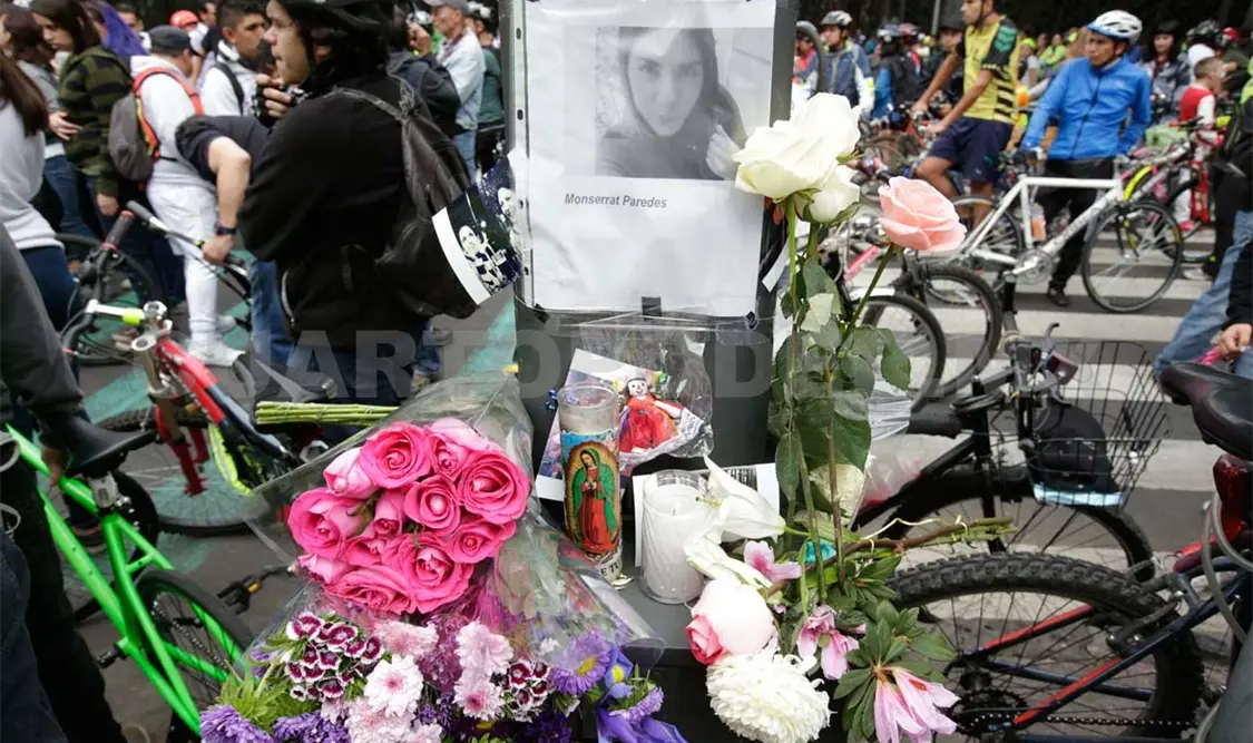 Recuerdan a ciclista atropellada