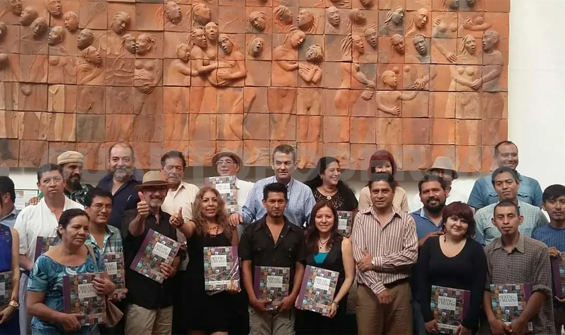 Artistas que forman parte de la primera parte de la obra Mirar en Chiapas. CP