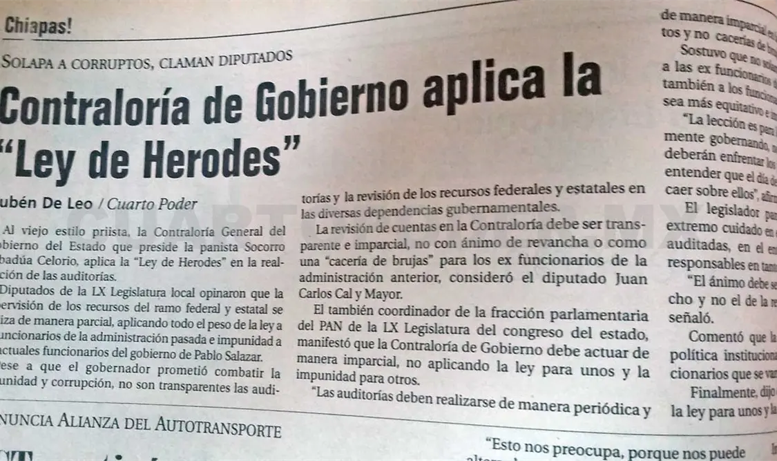Siniestro pasado: Contraloría de Gobierno aplica la “Ley de Herodes”
