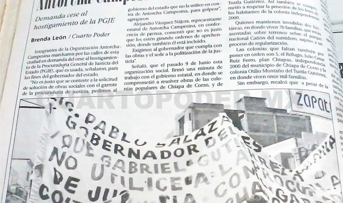 Siniestro pasado: Campesinos se movilizan en Tuxtla