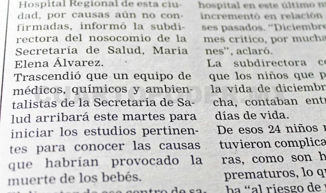 Siniestro pasado: Sí murieron los 24 niños en el hospital