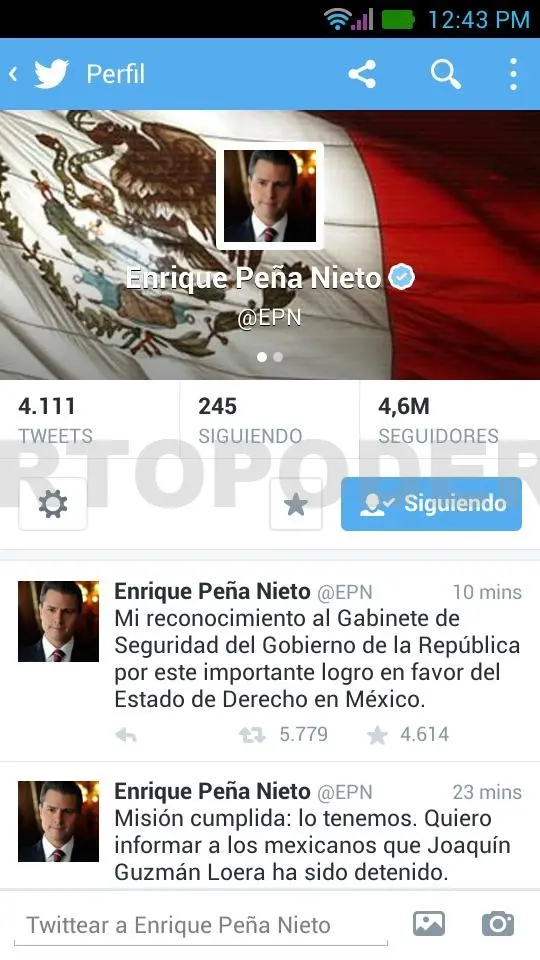 Así confirmó el presidente Enrique Peña Nieto la recaptura de Joaquín El Chapo Guzmán. CP