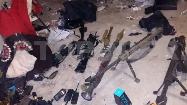 Armas decomisadas tras el opertaivo de recpatura de El Chapo Guzmán. CP