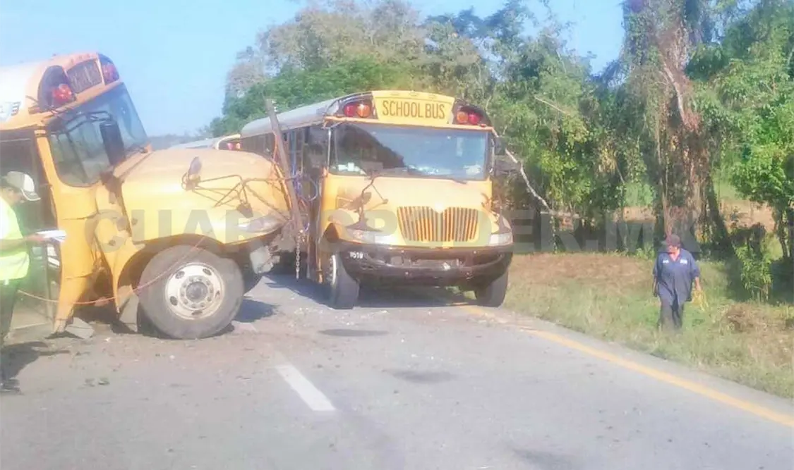 Choca autobús con camión ganadero
