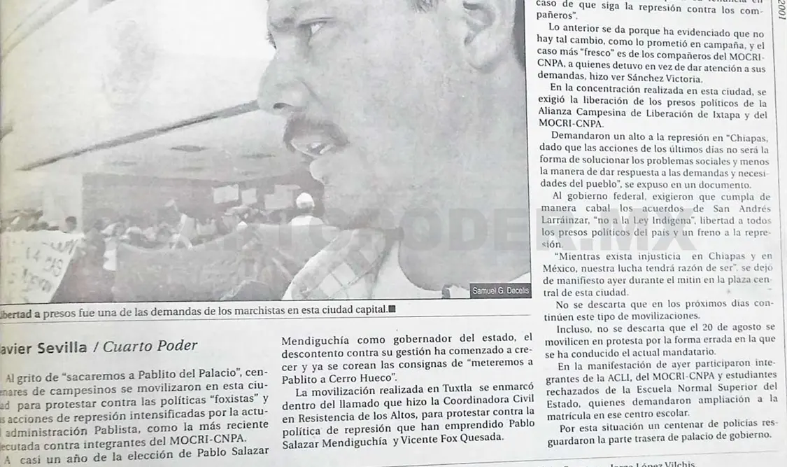 Siniestro pasado: Protestas contra medidas represivas de Pablo y Fox