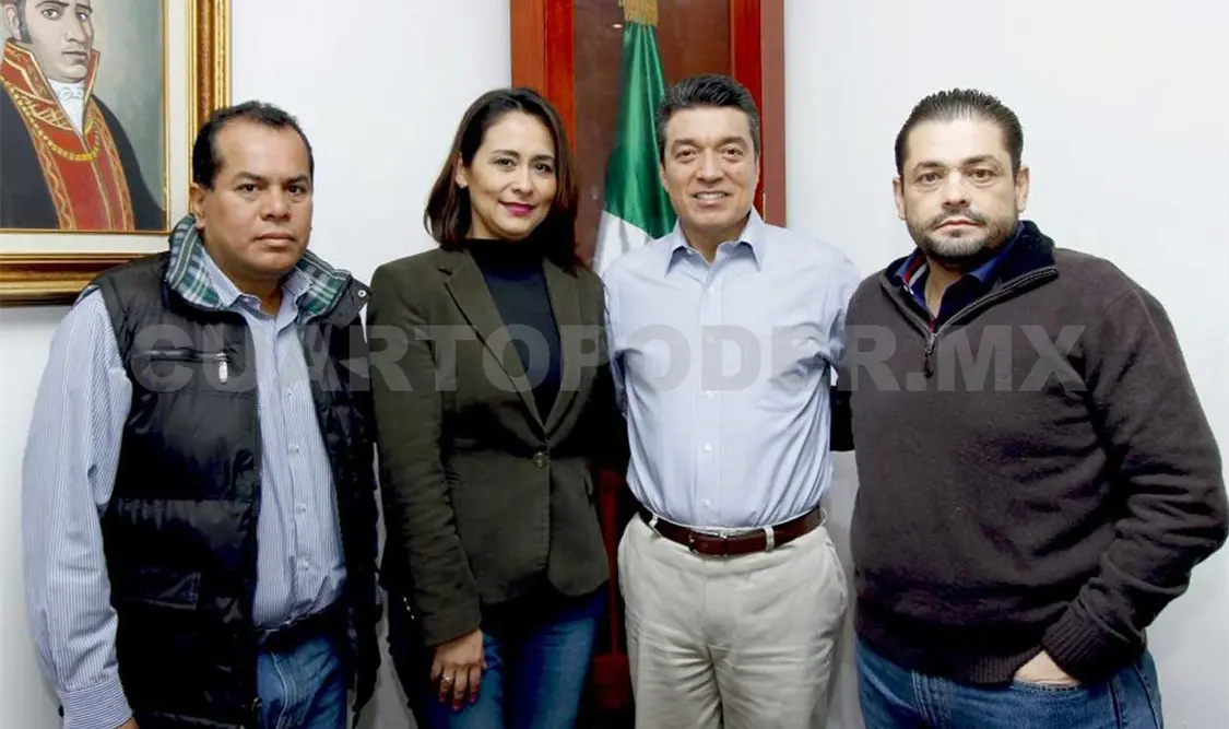 Rutilio Escandón encabezó la reunión con los tres magistrados, al tiempo de reiterarles su apoyo. CP