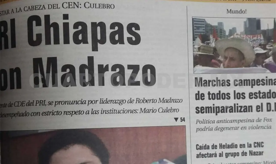Aspecto de la portada publicada el 9 de agosto del 2001. CP