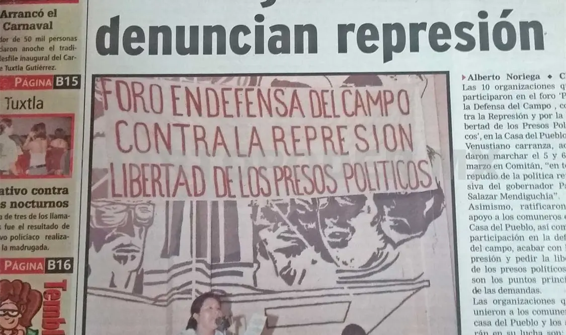 Siniestro pasado: Piden cese a la represión