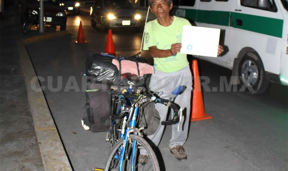 Ciclista recorre el país; llega a Chiapas