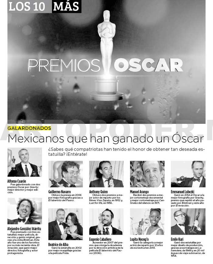 Mexicanos que han ganado un Óscar