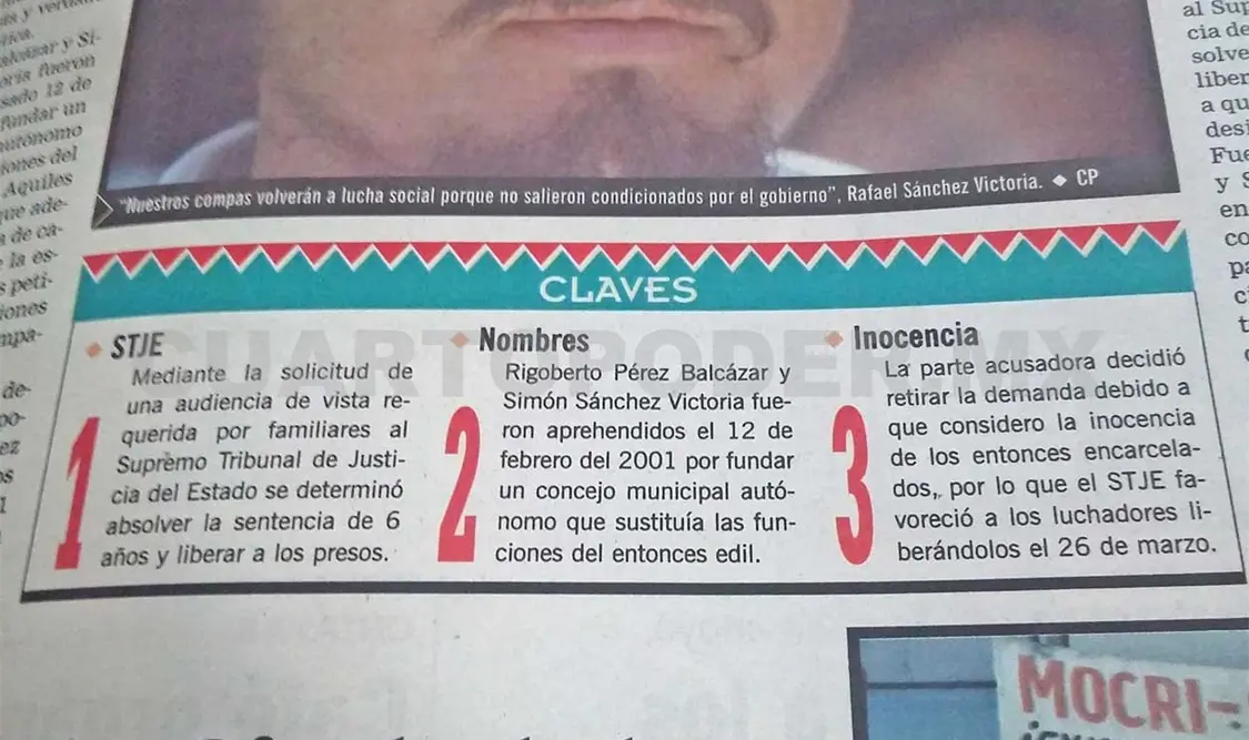 Siniestro pasado: Presos de ACLI se unirán a la lucha social