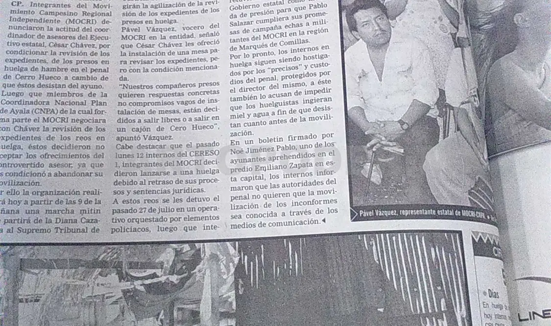 Siniestro pasado: Marcha del MOCRI