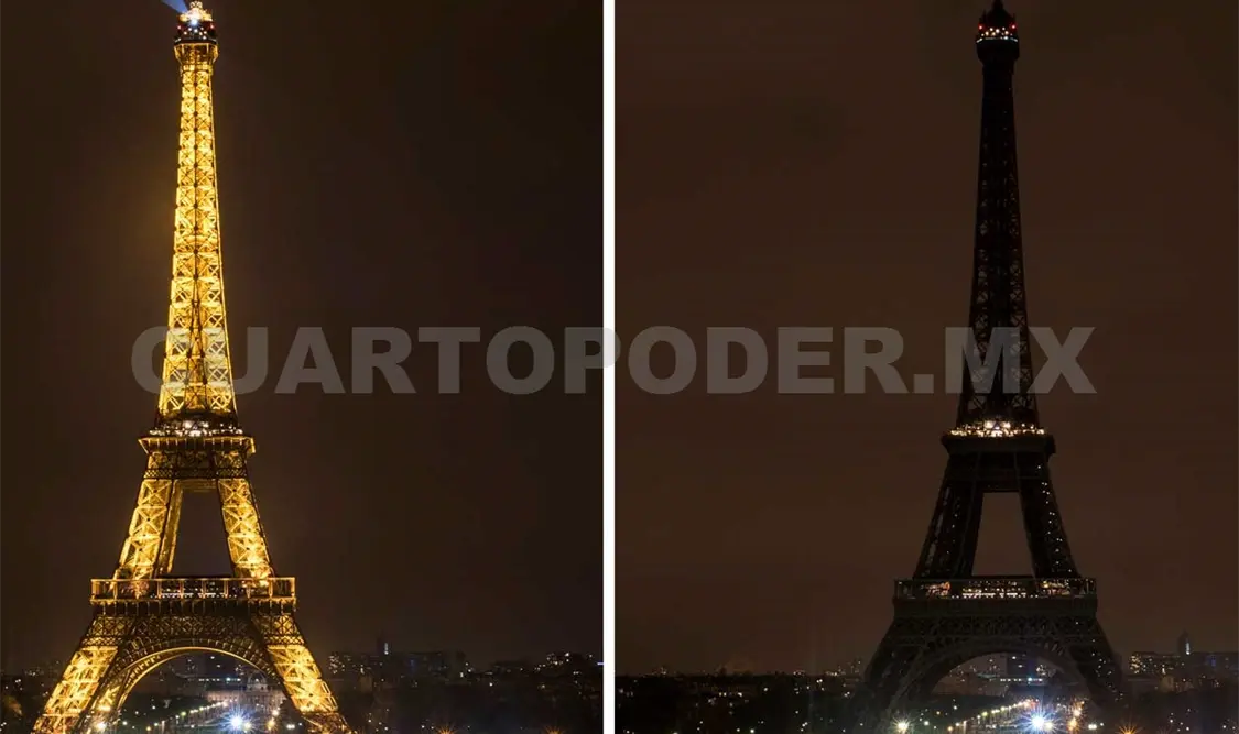 Apagan luces de Torre Eiffel