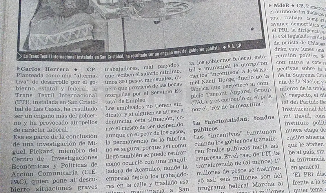 Siniestro pasado: Textil “indígena”, espejismo pablista