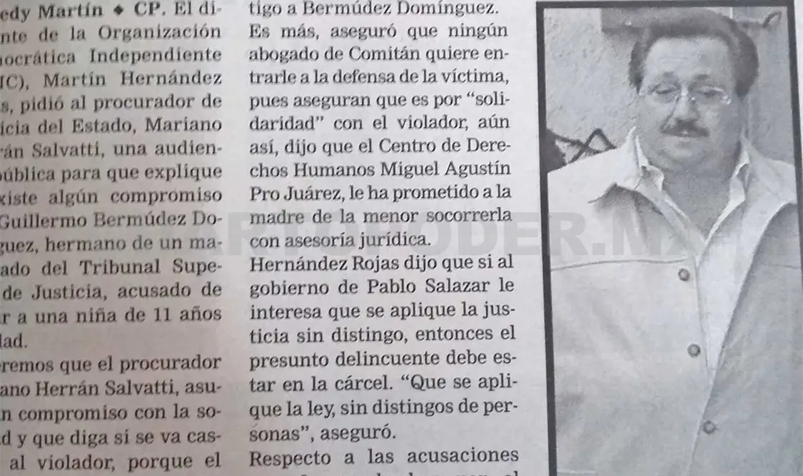 Siniestro pasado: Procurador de Justicia debe castigar a violador