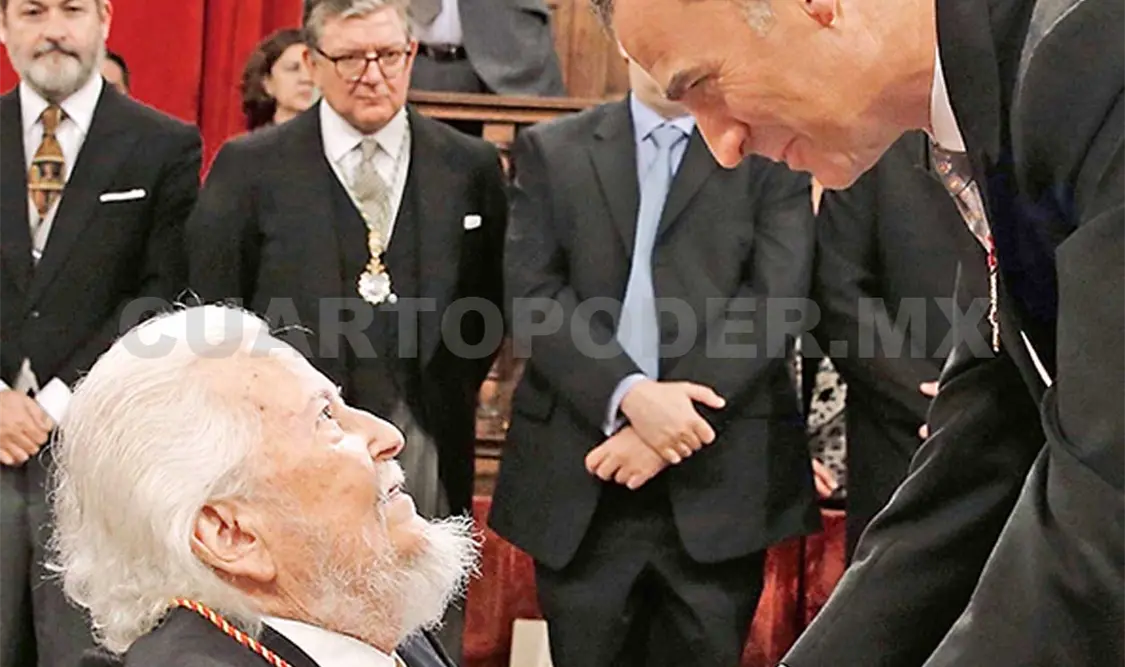 Fernado del Paso con el rey Felipe VI. Cortesía