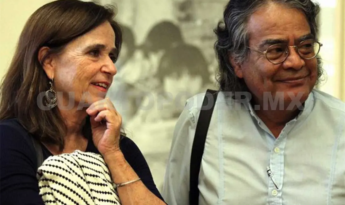 Pedro Valtierra junto a la directora de Cuarto Oscuro. Cortesía