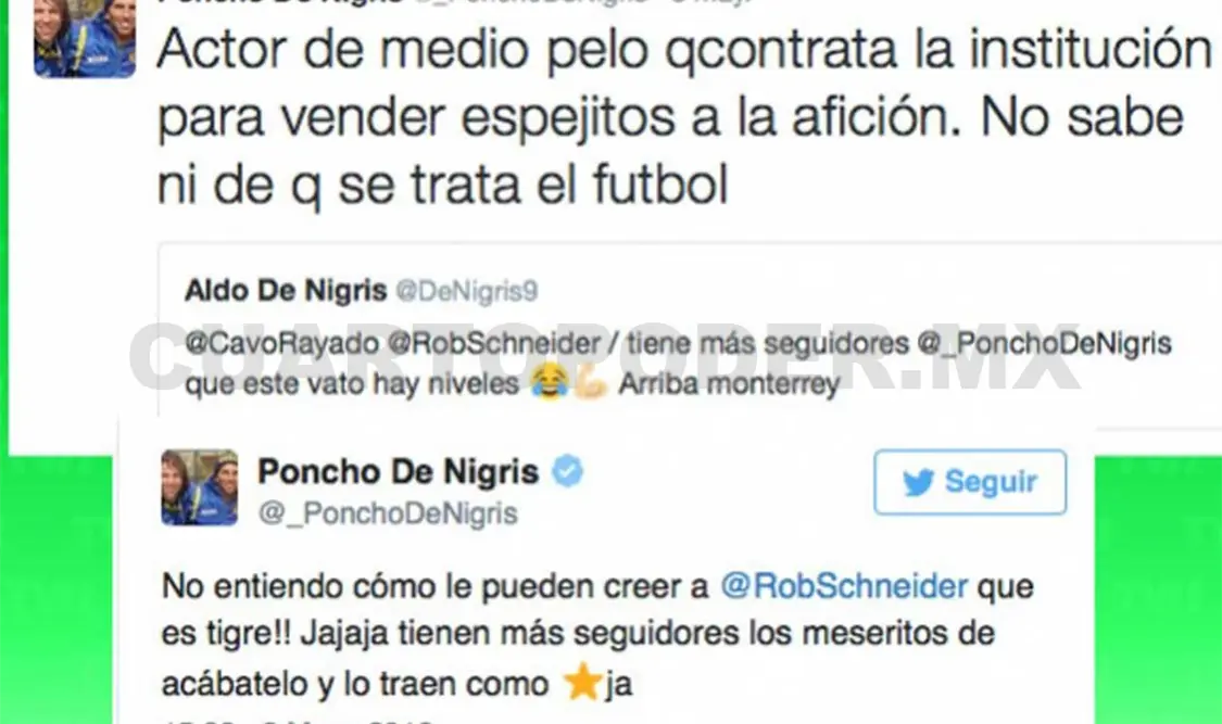 De Nigris llama a Rob Schneider “actor de medio pelo”
