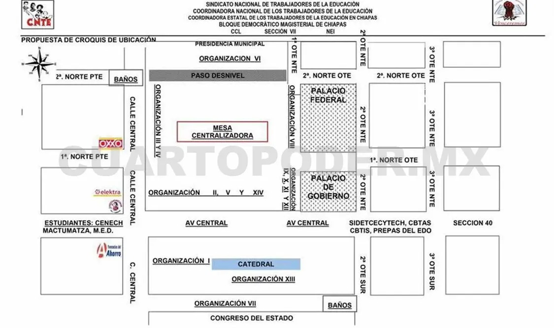 Propuesta de Croquis de ubicación de los paristas. Cortesía