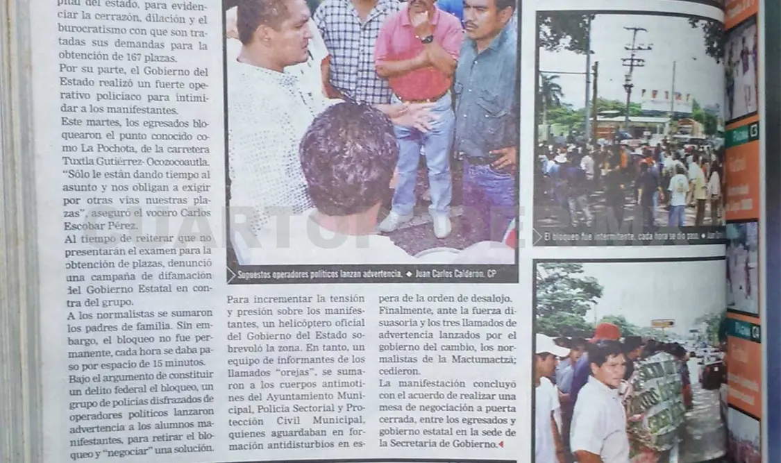 Siniestro pasado: Tapan normalistas acceso a Tuxtla