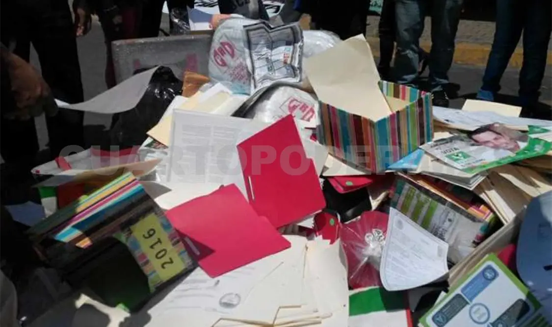 Destruye CNTE papelería electoral