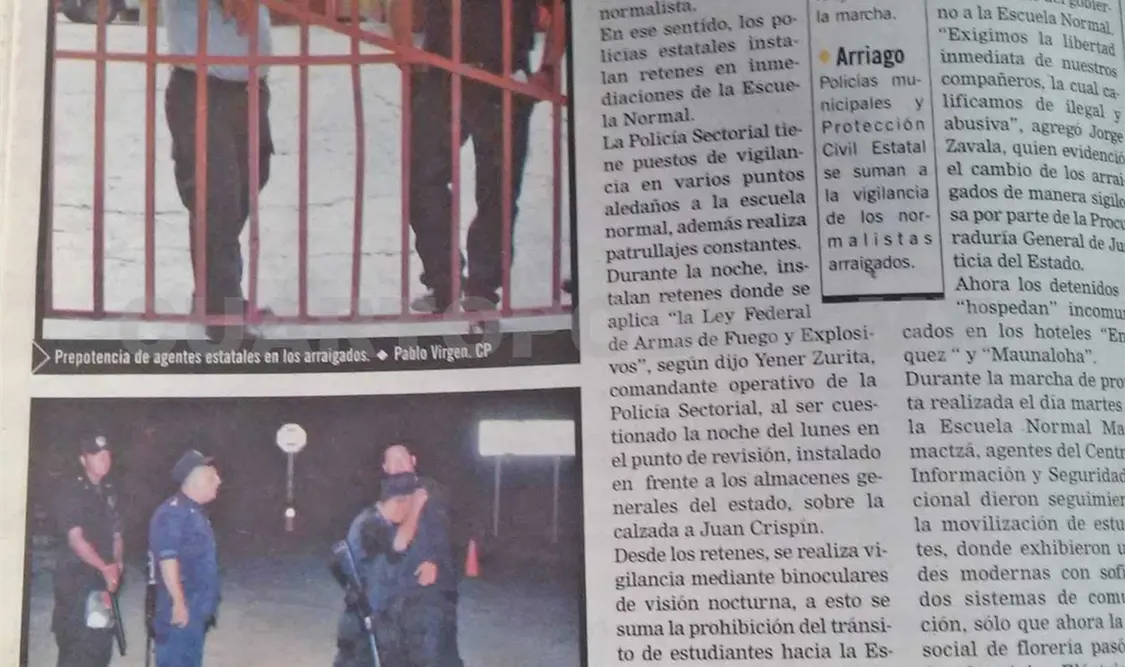Siniestro pasado: Recrudecen vigilancia contra los normalistas