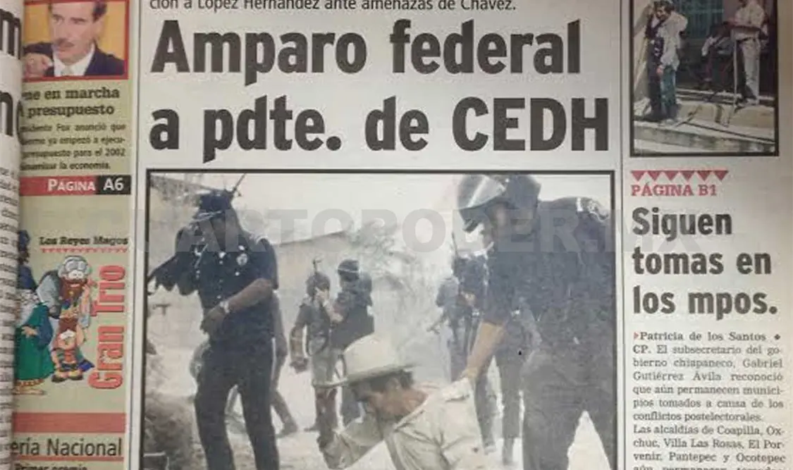 Aspecto de la portada del 6 de enero del 2002. CP