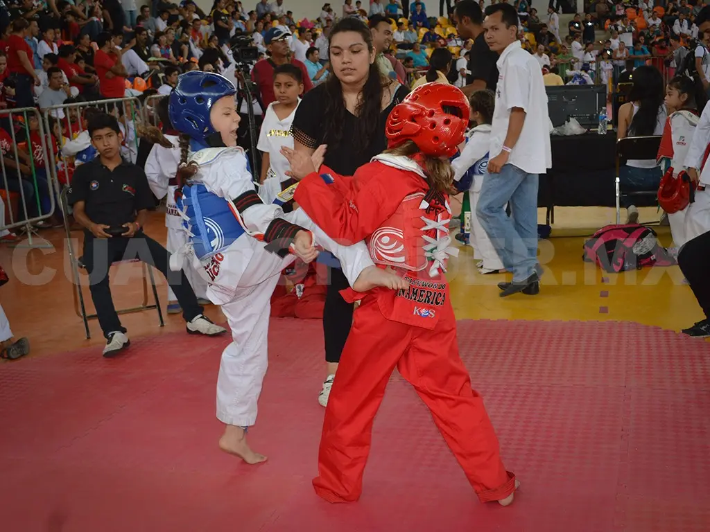 Niños, jóvenes y adultos dieron su mejor esfuerzo en cada presentación en las modalidades de combate y formas. Cortesía